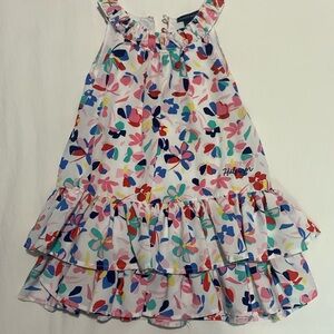 Tommy Hilfiger Pink and Blue Ruffled Tiered Sundress